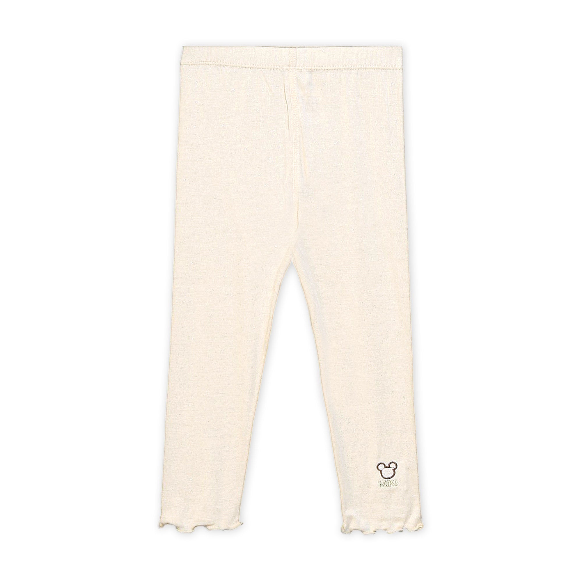 CREAM GLITTER RUFFLED TROUSERS