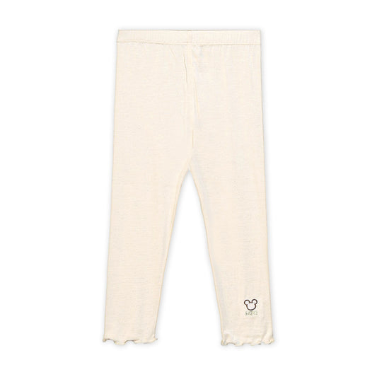 CREAM GLITTER RUFFLED TROUSERS