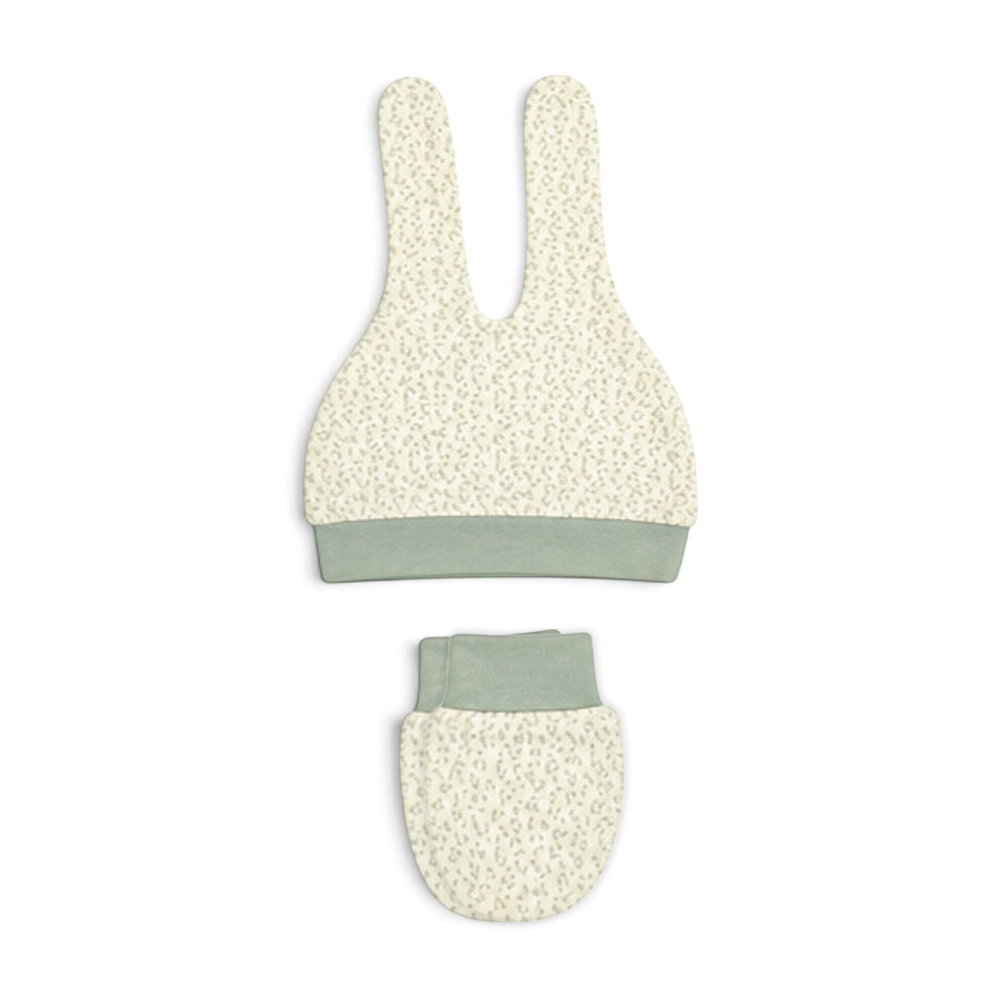 CREAM AND SAGE GREEN "AMORE" BEAR BABY BOY GIFT SET