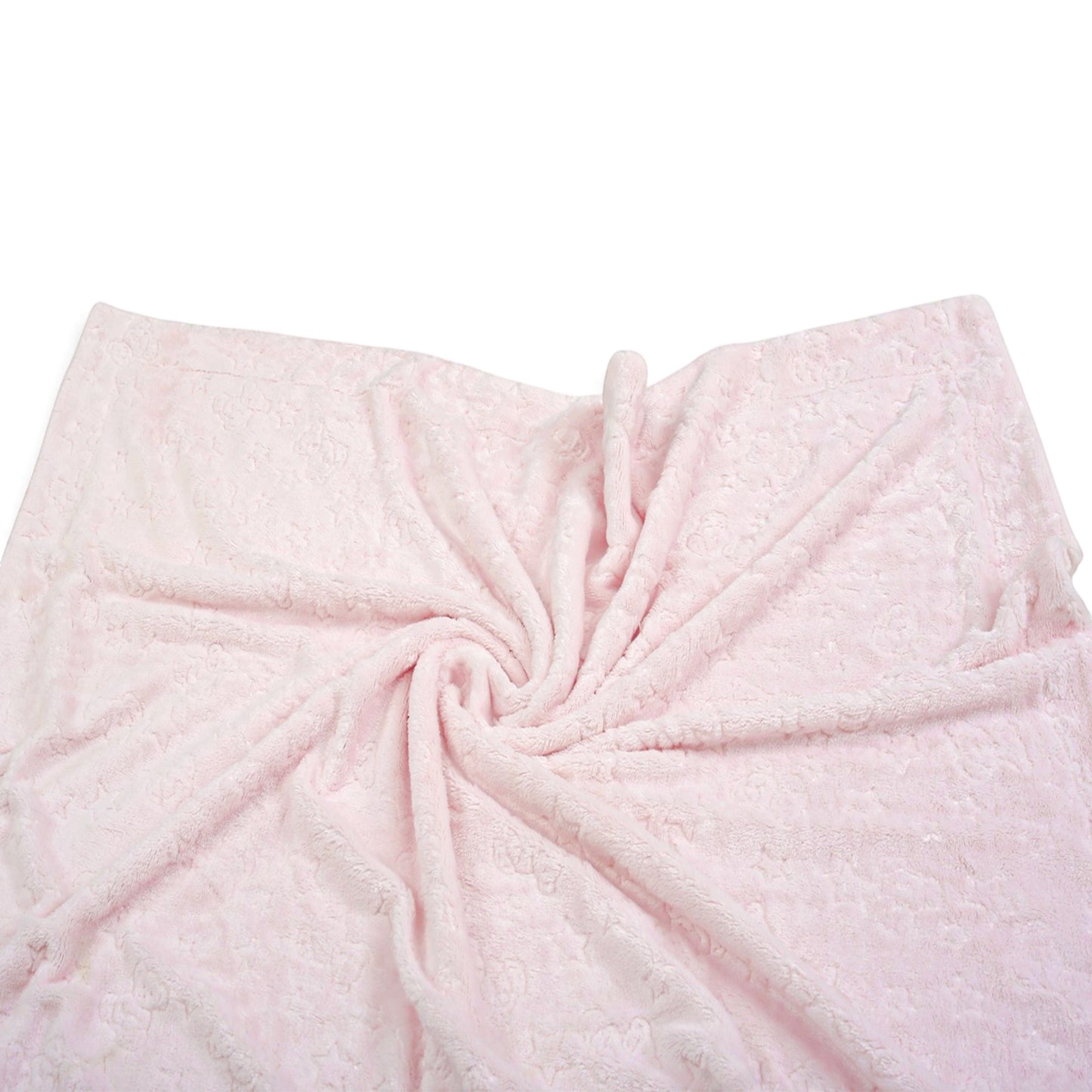 DUSTY PINK EMBOSSED TEDDY BEAR & STAR BLANKET