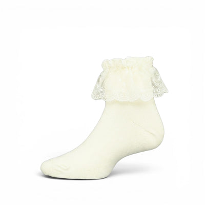WHITE LACE RUFFLE GIRL SOCKS