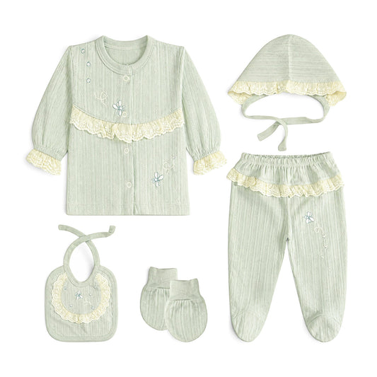 SAGE GREEN VEST STYLE BABY GIRL GIFT SET
