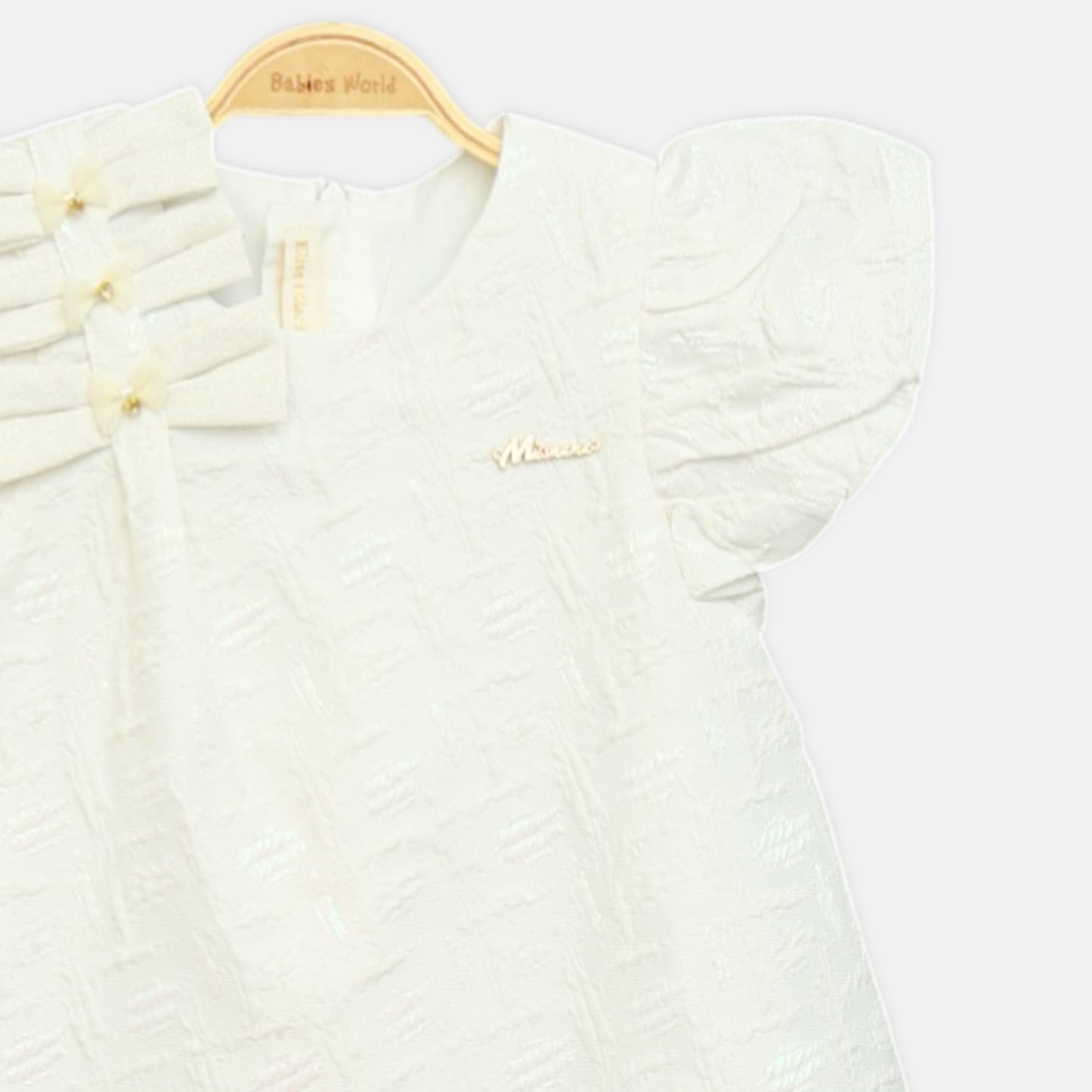 Cream Textured Frock