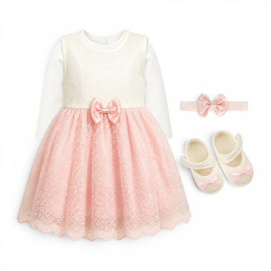 FLORAL BABY GIRL FANCY FROCK GIFT SET