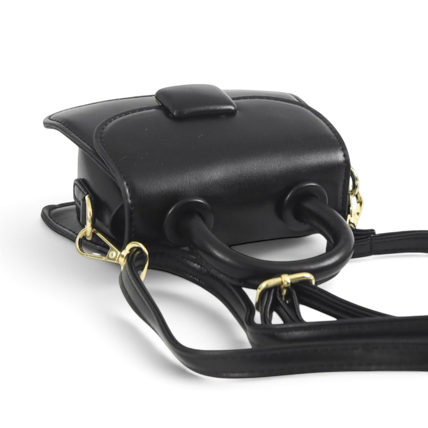Minimalist Black Top-Handle Mini Bag