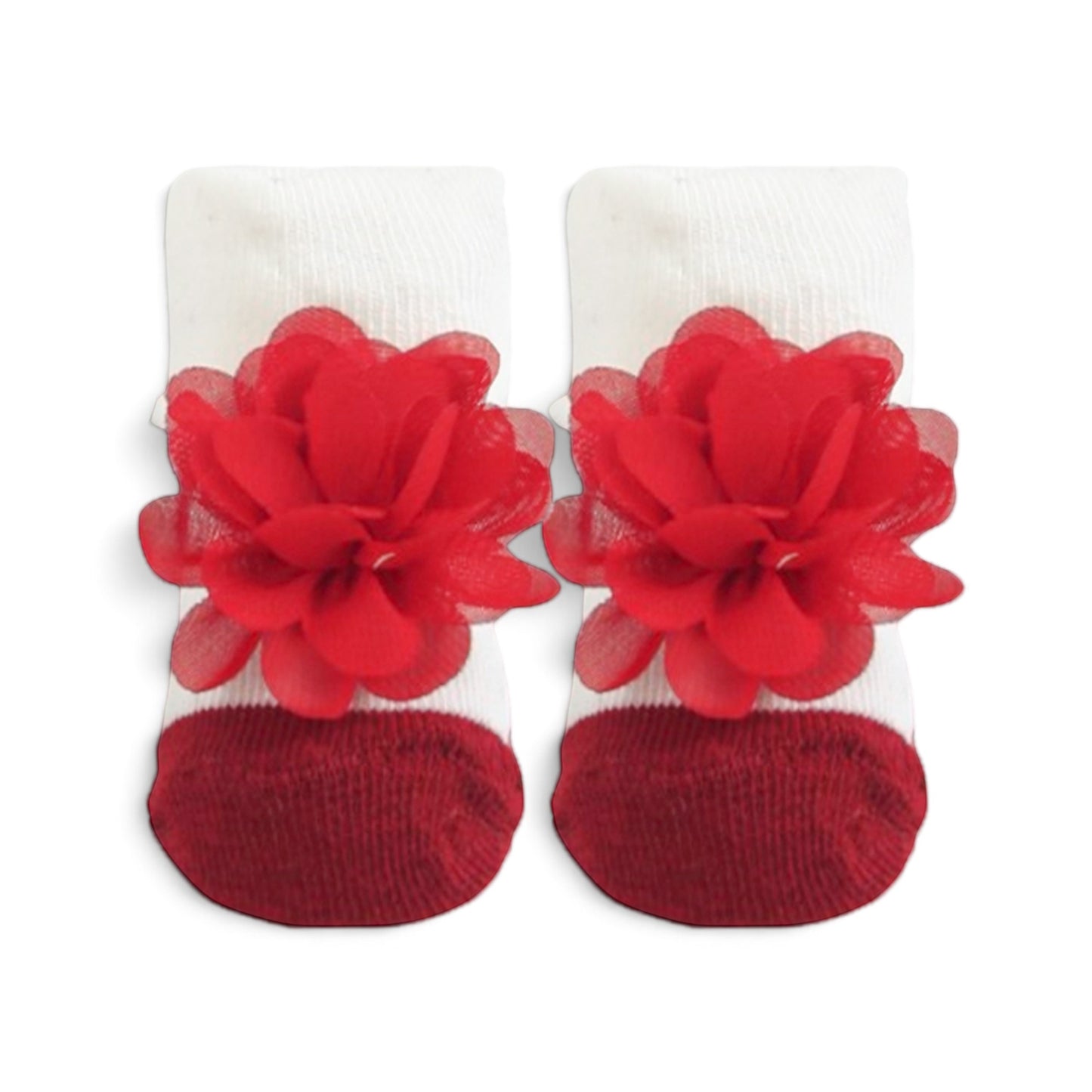 BABY DECORATIVE FLOWER & DOT  BOOTIES PK-3
