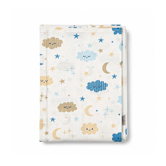 MUSLIN WRAPPING SHEET - CLOUDS & STARS