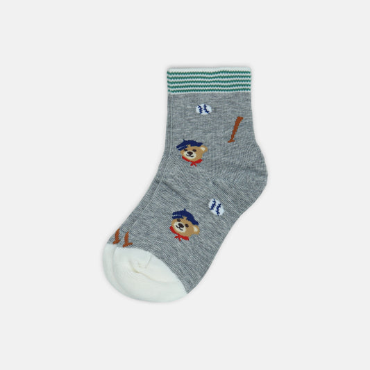 BOY SOCKS BLUSH TEDDY STRIPE