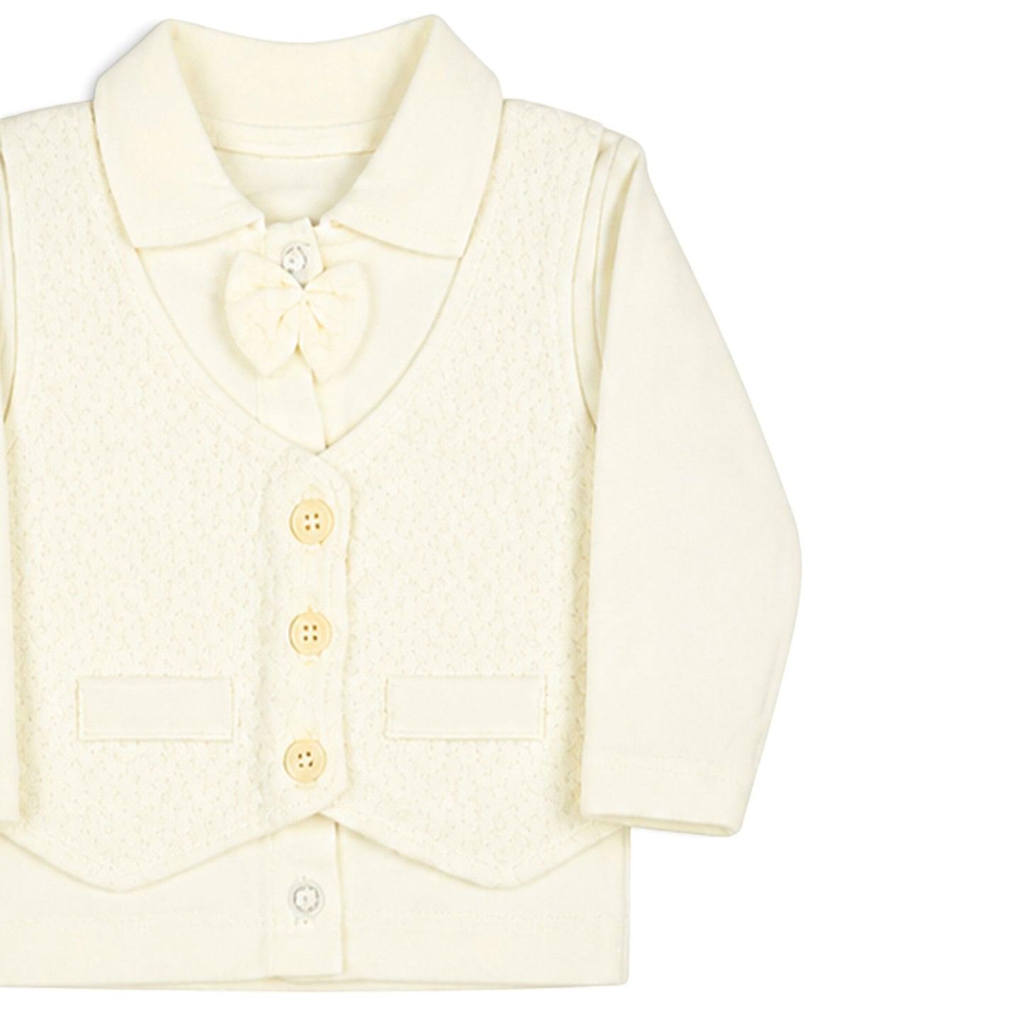 CREAM VEST-STYLE BABY BOY GIFT SET