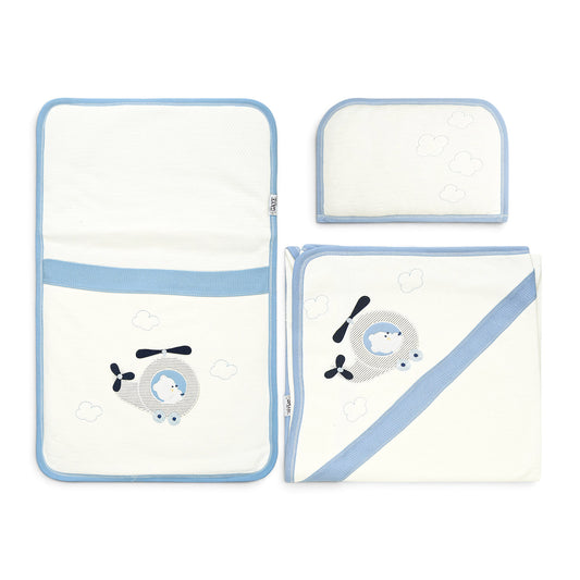 COZY BLUE HELICOPTER SLEEPING SET