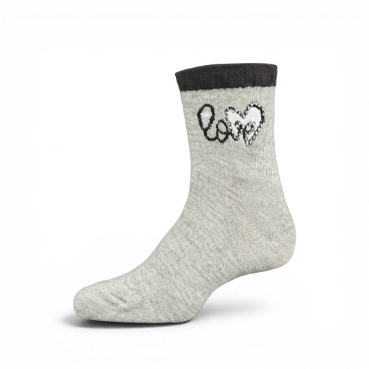 GREY "LOVE" PRINTED GIRL SOCKS