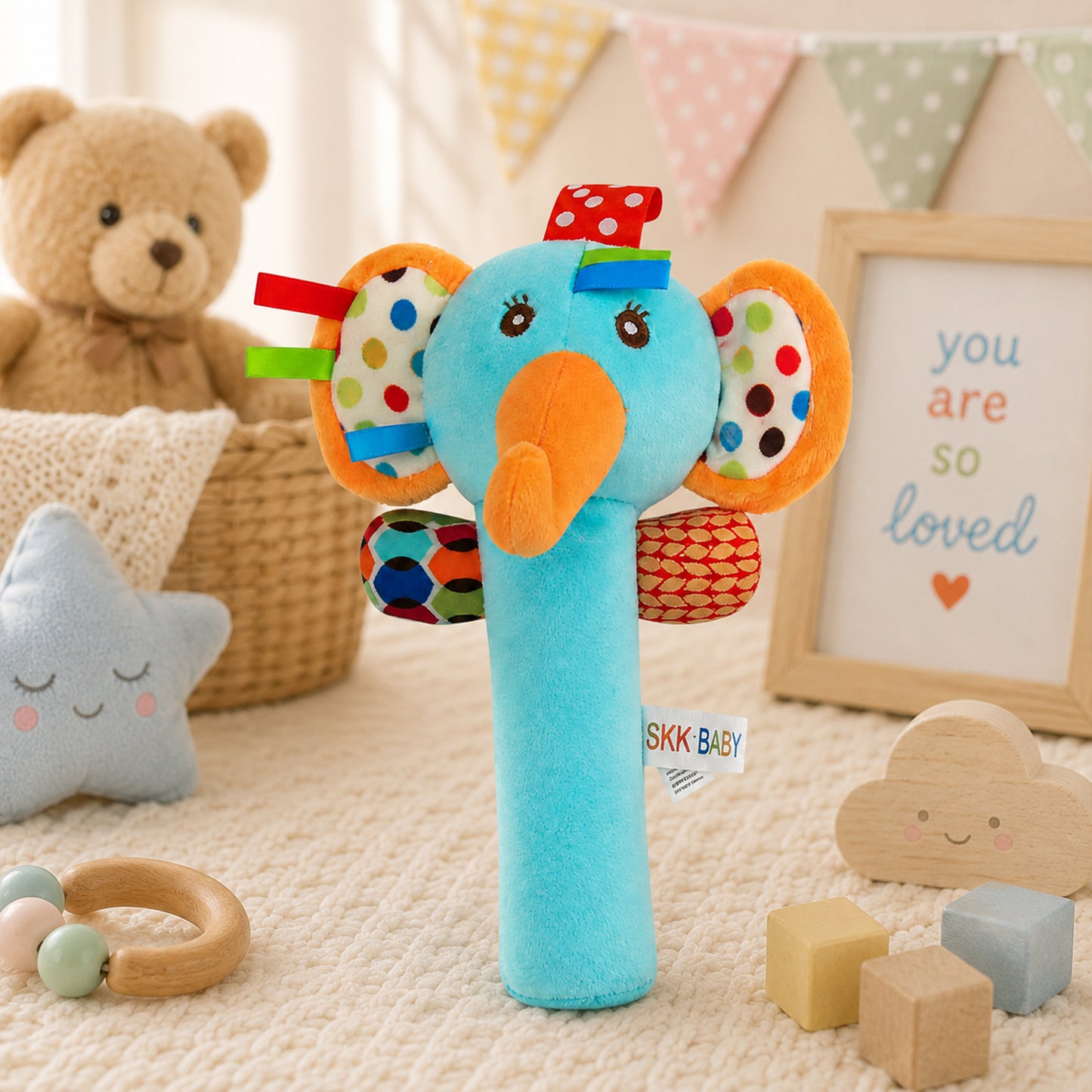 SKK BABY ELEPHANT PLUSH SQUEAKER TOY