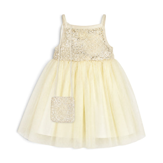 BABY GIRL OFF-WHITE EMBELLISHED PARTY DRESS