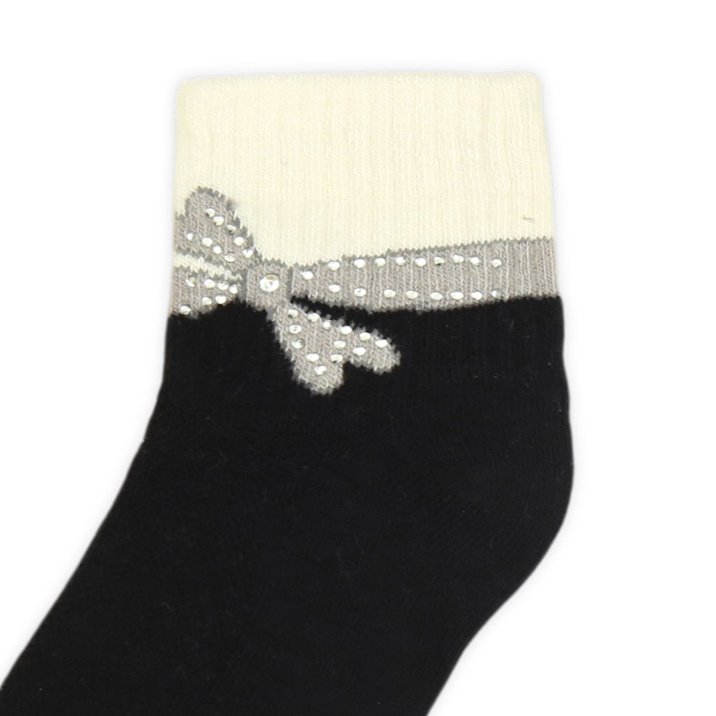 BLACK AND WHITE BOW GIRL SOCKS
