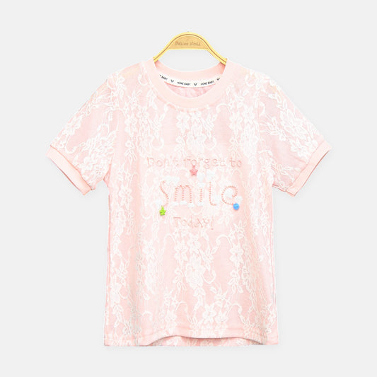 Pink Lace Smile Top