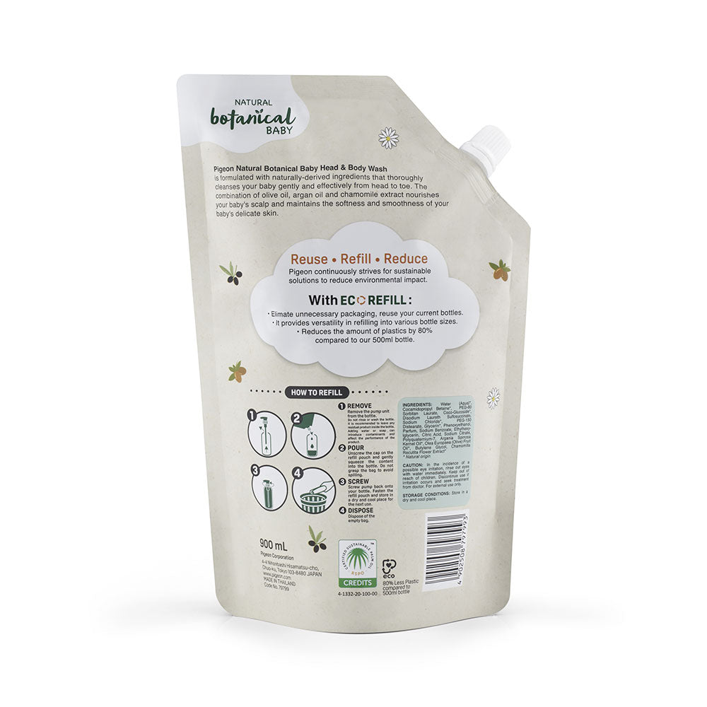 NATURAL BOTANICAL HEAD & BODY WASH REFILL 900ML