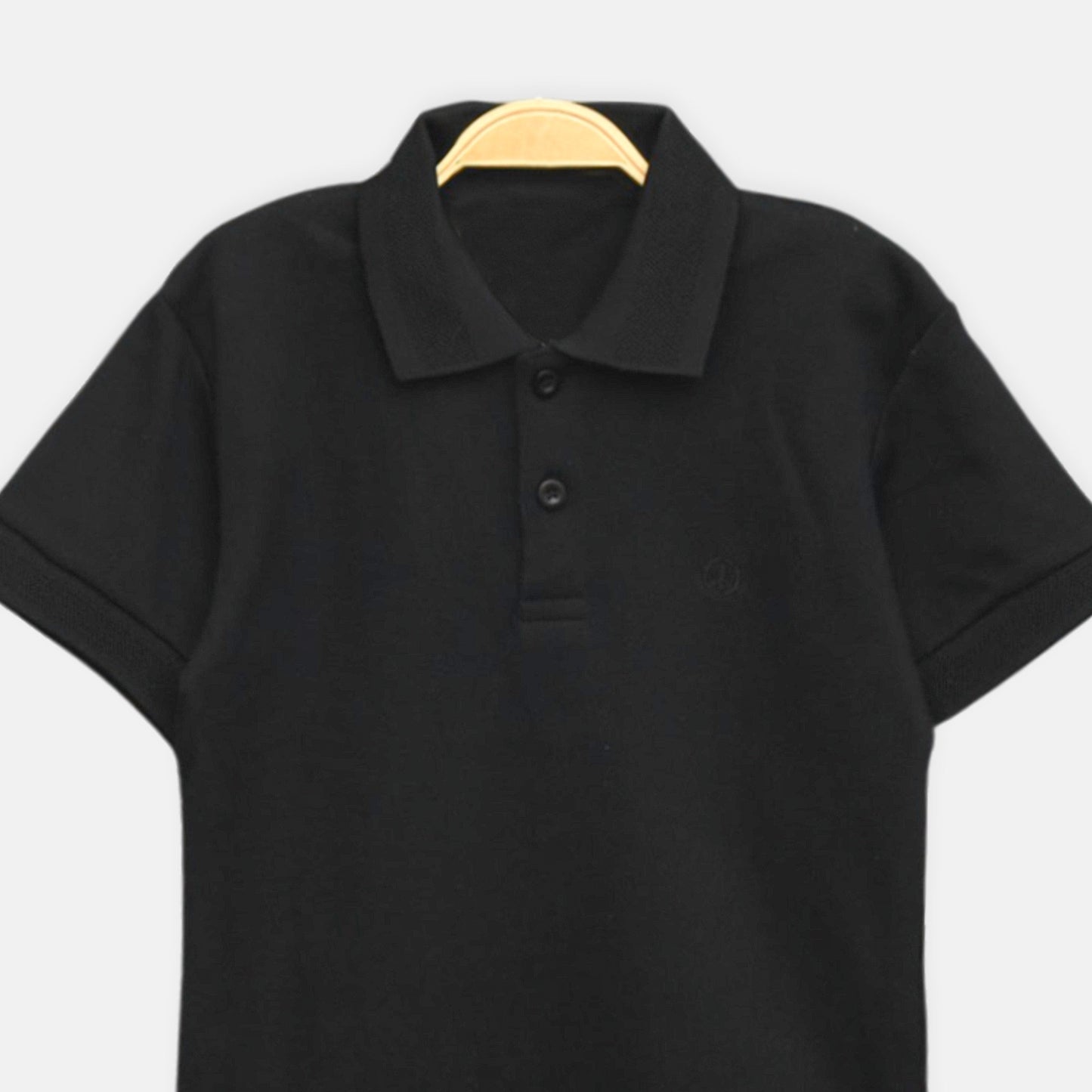 Black Textured Polo