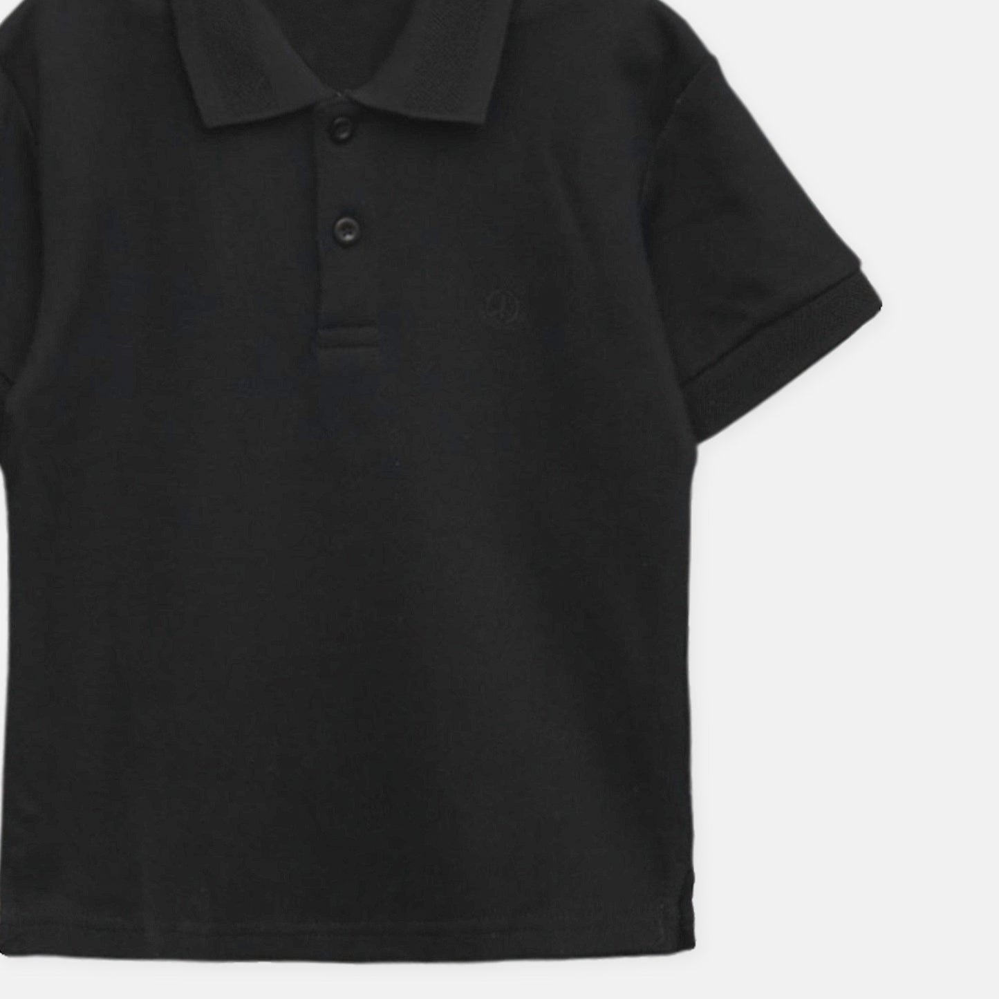 Black Textured Polo
