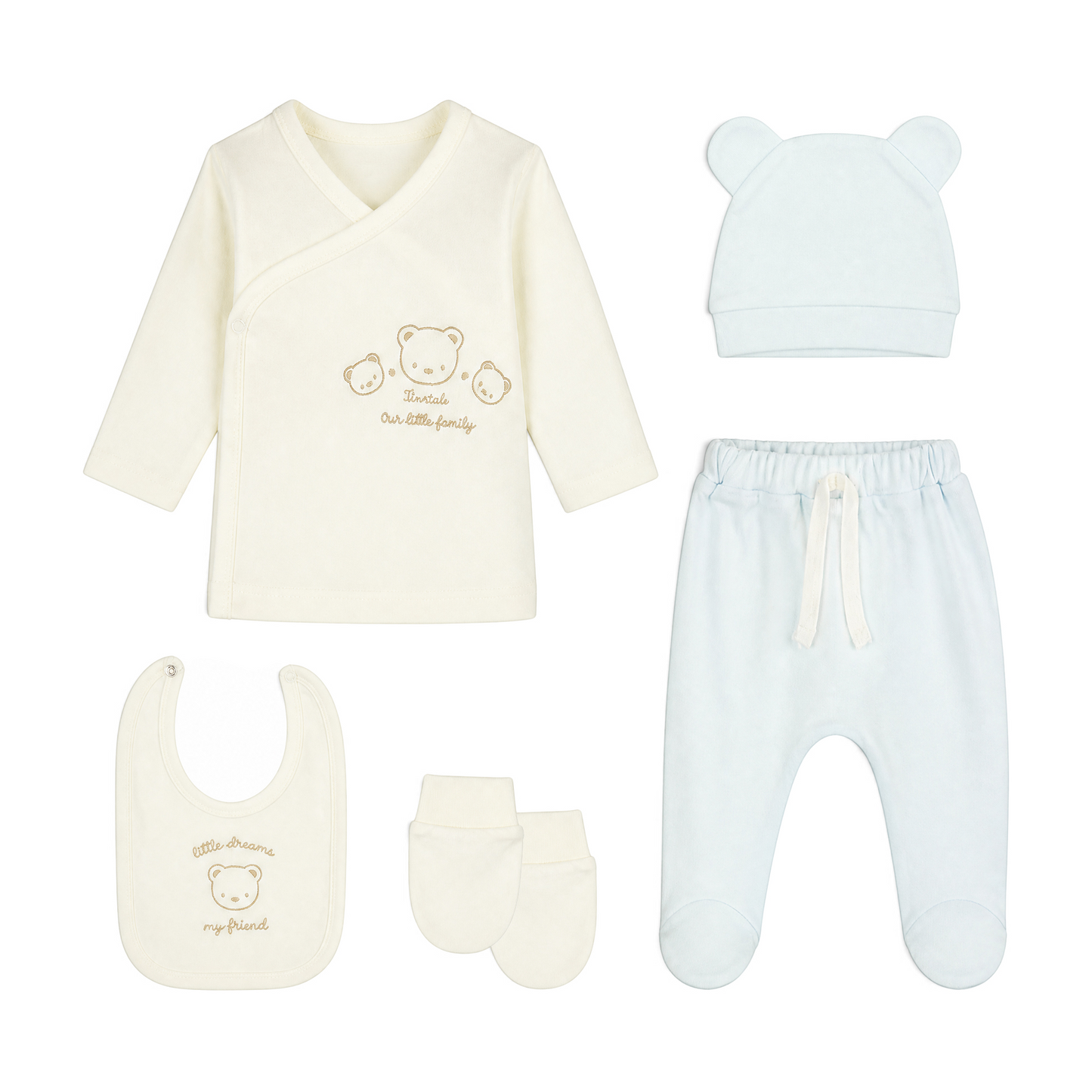 CREAM "LITTLE DREAMS" BEAR BABY BOY GIFT SET