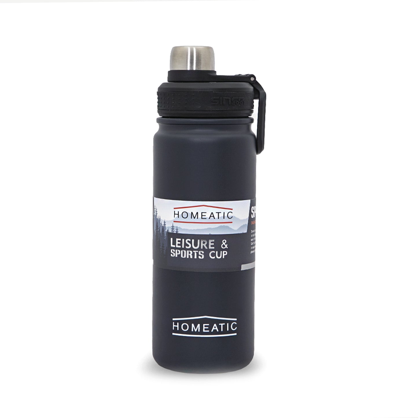 HOMEATIC STEEL WATER BOTTLE 650 ML GREY