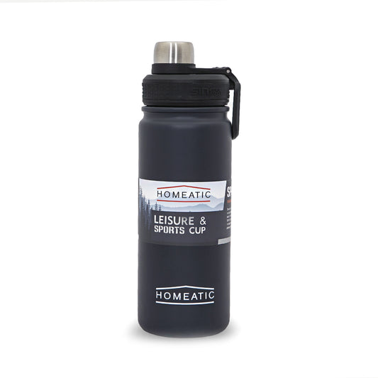 HOMEATIC STEEL WATER BOTTLE 650 ML GREY