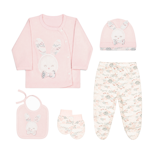 PINK SCENIC PRINT BUNNY BABY GIRL GIFT SET
