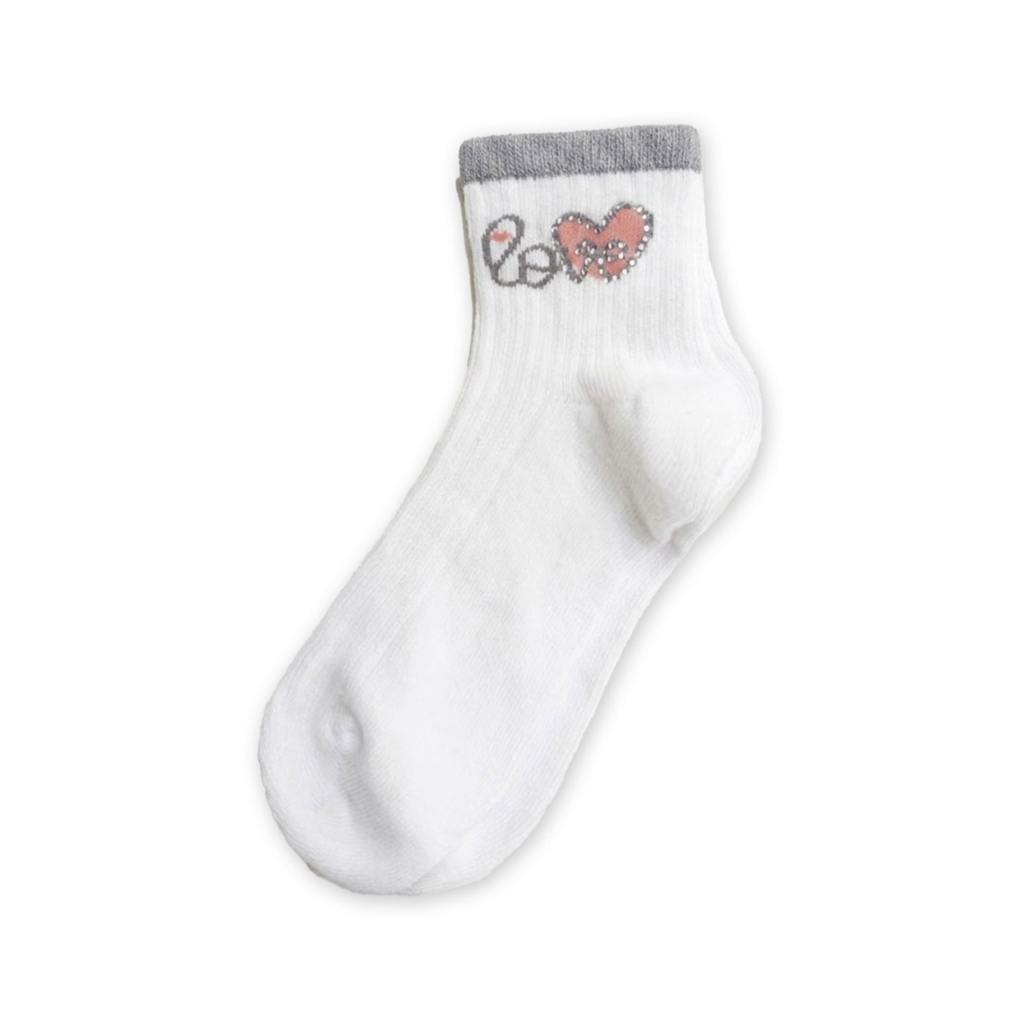 WHITE "LOVE" PRINTED GIRL SOCKS