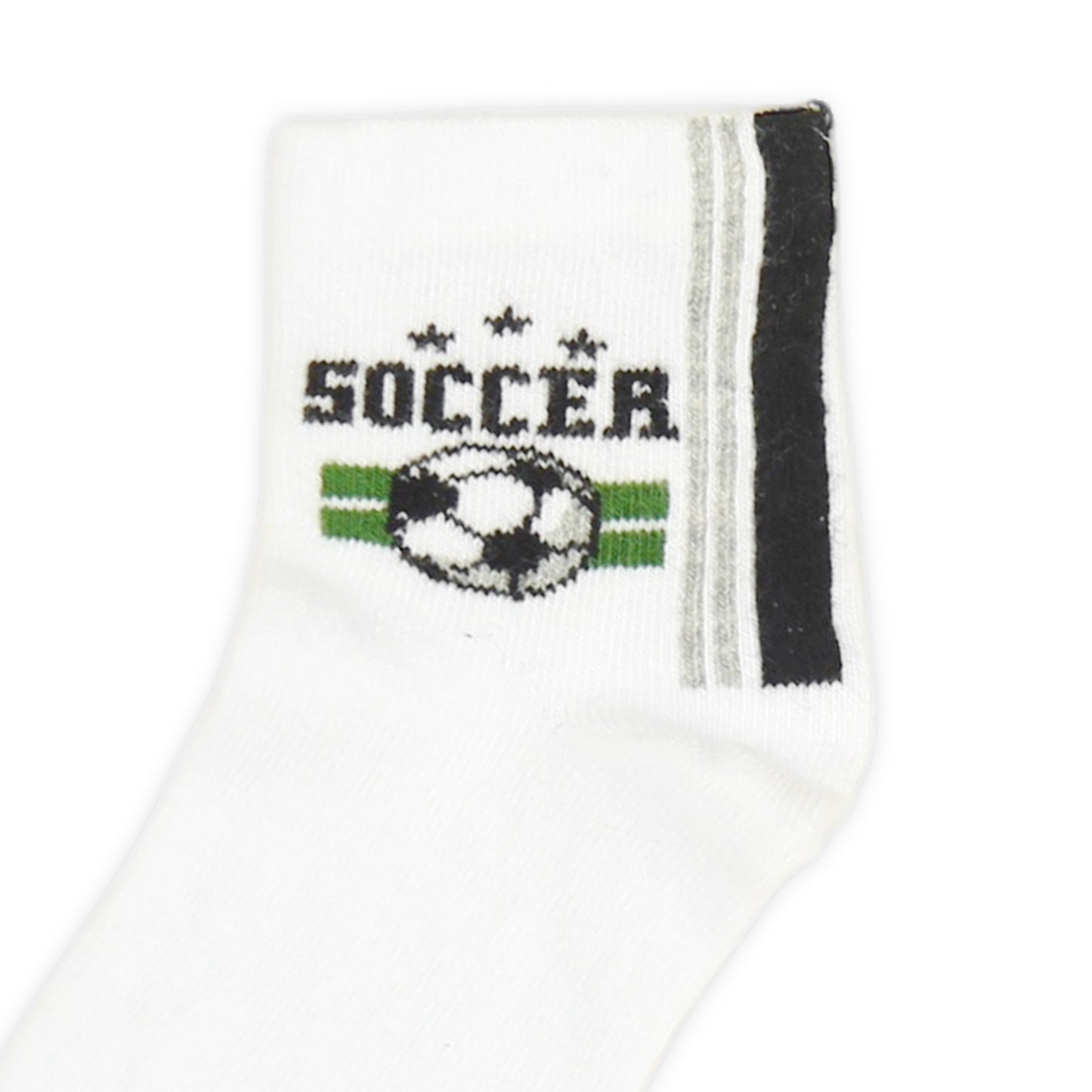 SOCCER THEMED WHITE ANKLE BOY SOCKS