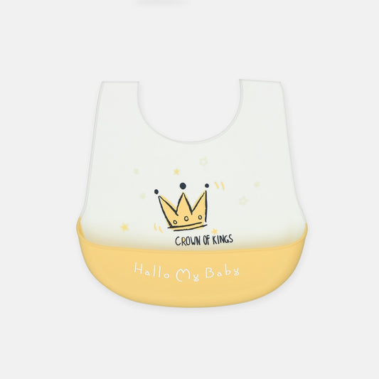 "Crown King" Yellow Silicone Bib
