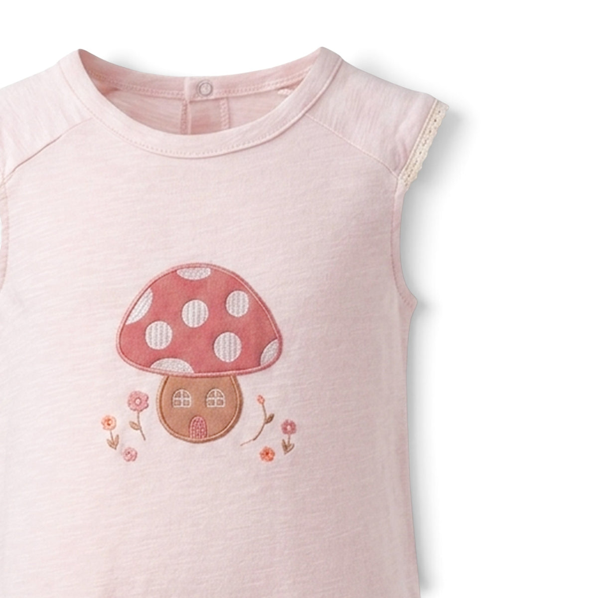 BABY GIRL MUSHROOM ROMPER