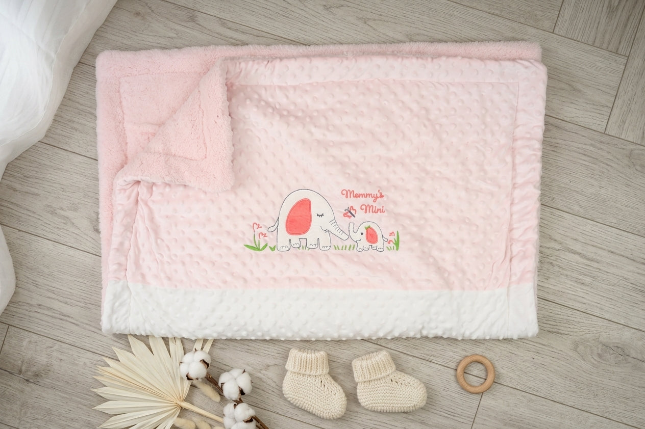 MOMMY'S MINI PINK ELEPHANT BLANKET