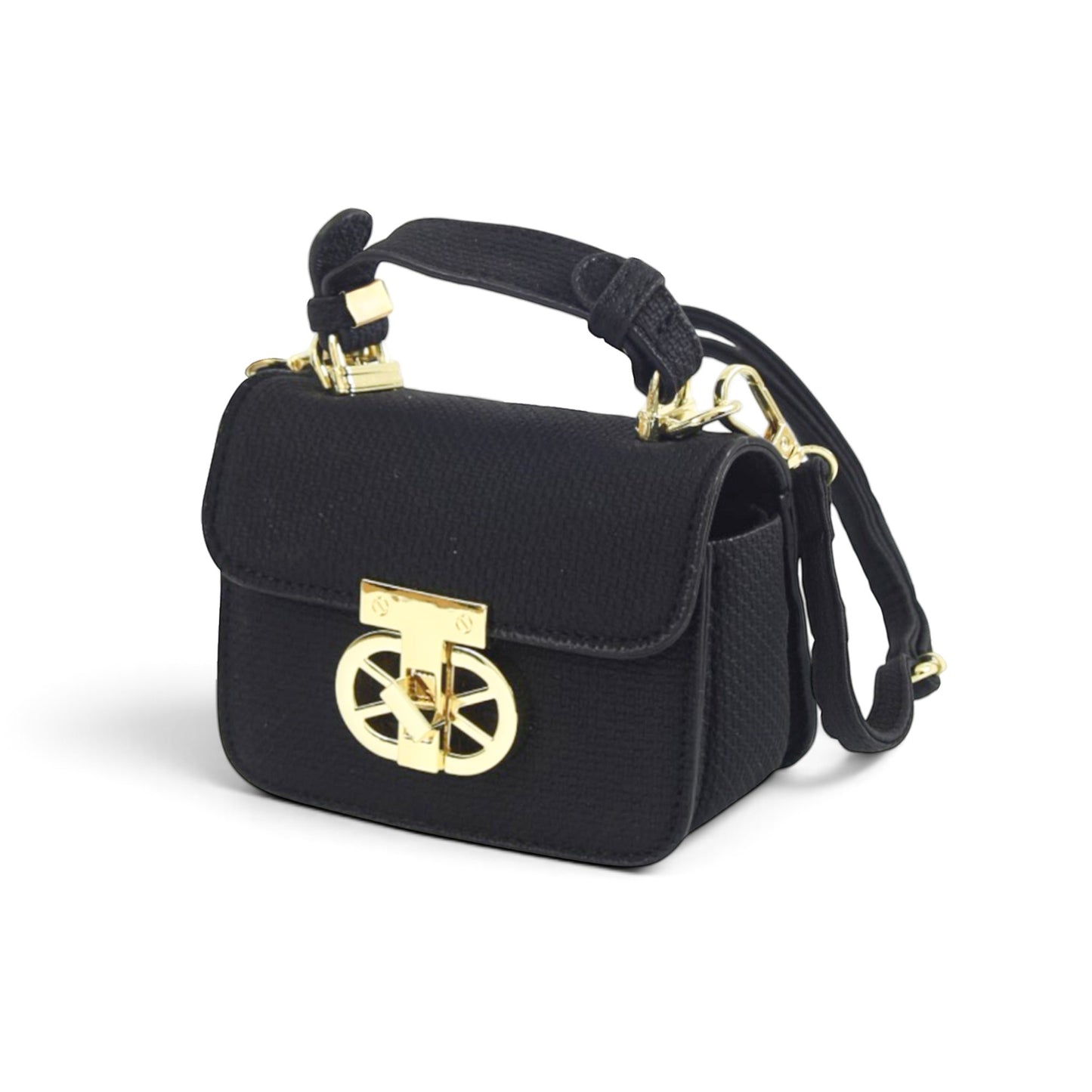 Chic Black Top-Handle Mini Bag