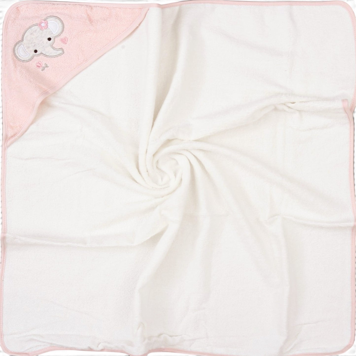 PINK ELEPHANT HOODED BATH TOWEL
