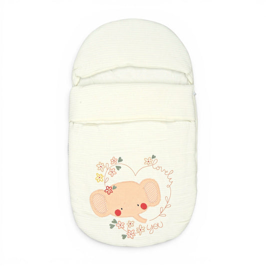 OFF-WHITE ELEPHANT APPLIQUE HOODED CARRY NEST