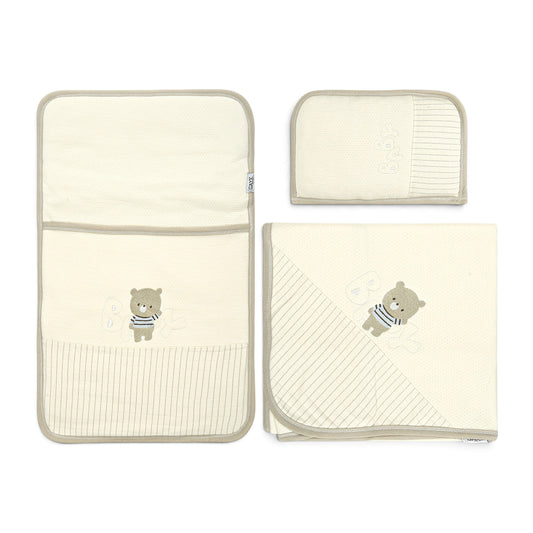 SLEEPING SET - CREAM AND BEIGE BEAR THEME