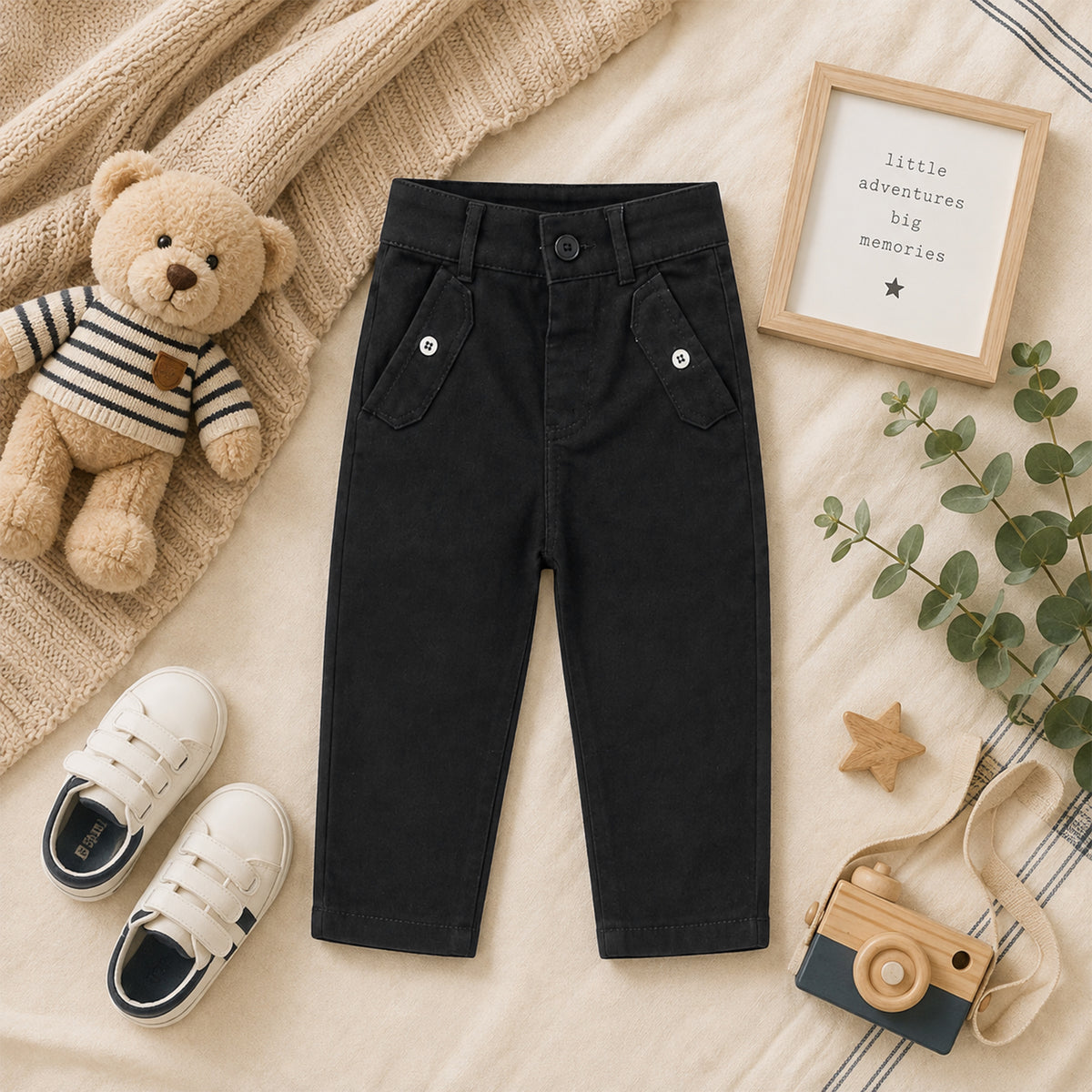BLACK CASUAL BOY PANT