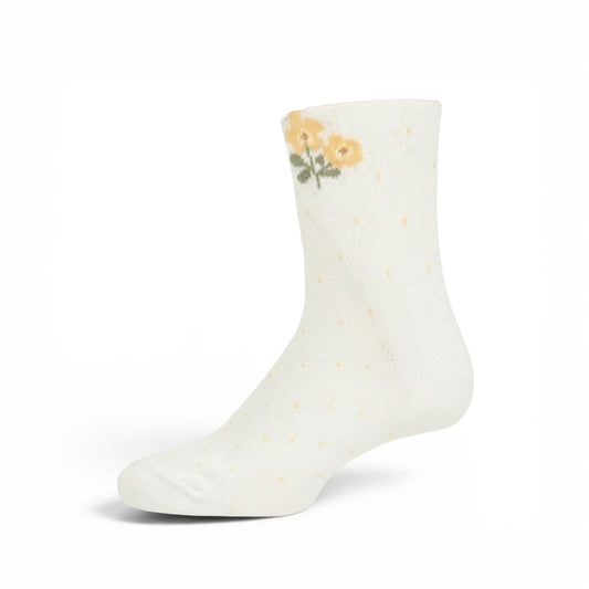 WHITE FLORAL MOTIF GIRL SOCKS