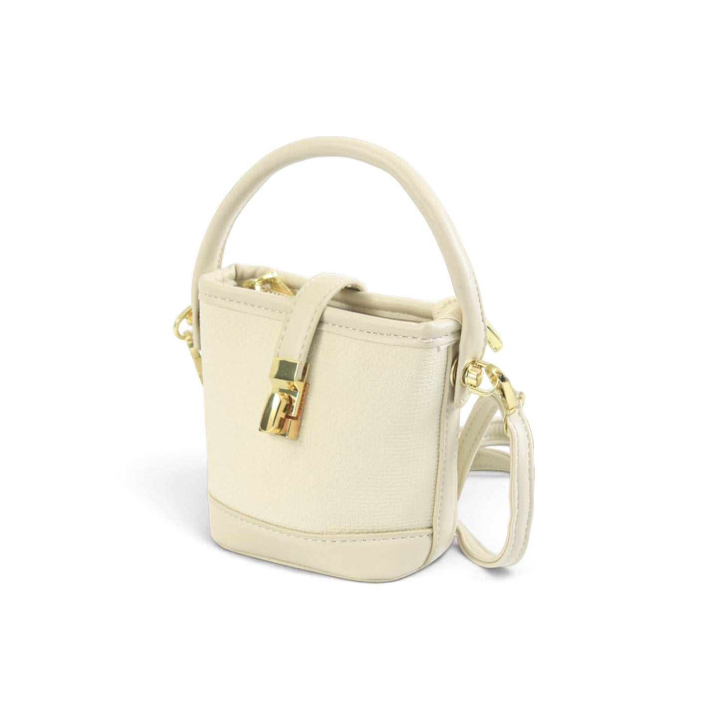 Chic White And Neutral Bucket Bag