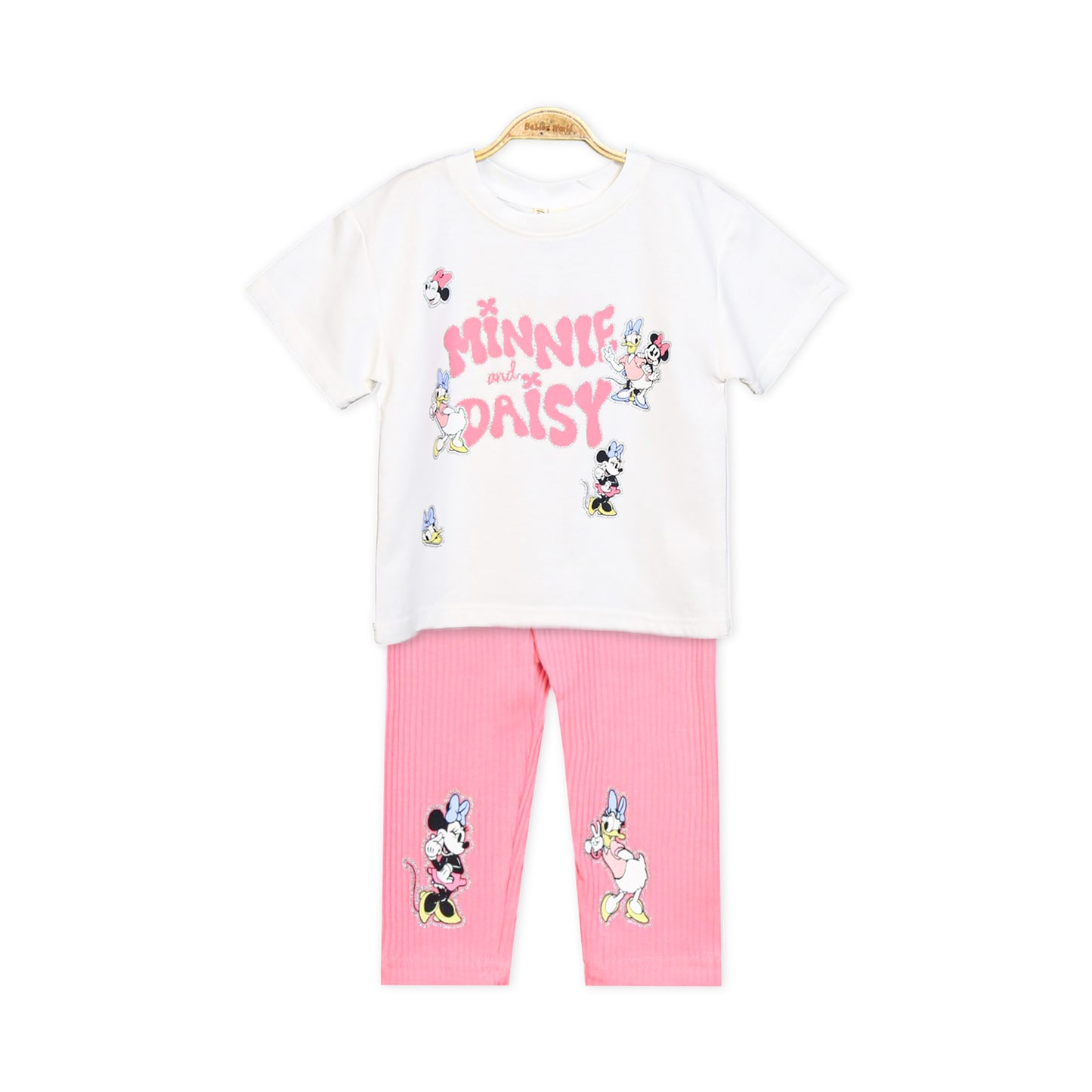 MINNIE AND DAISY PINK RIBBED SUIT