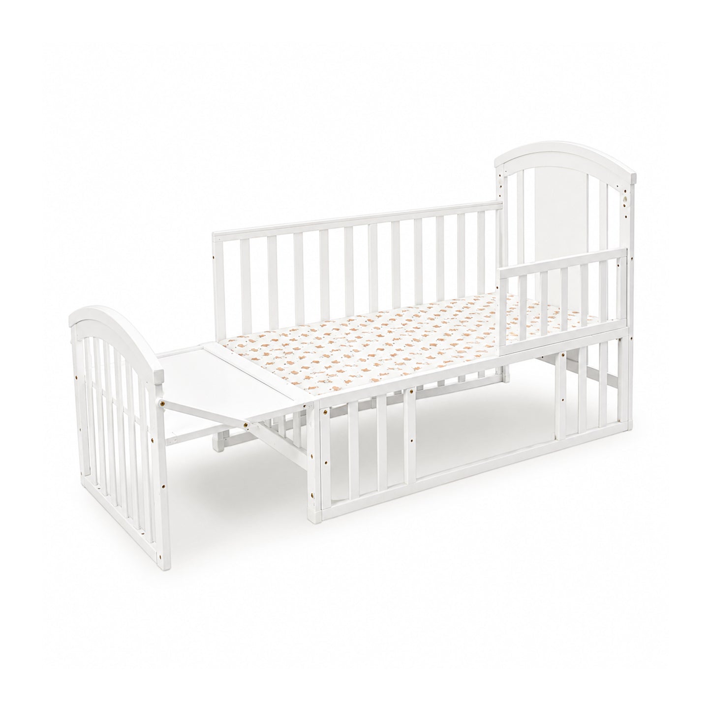 BABY WOODEN COT WHITE COZY DREAMER CONVERTIBLE