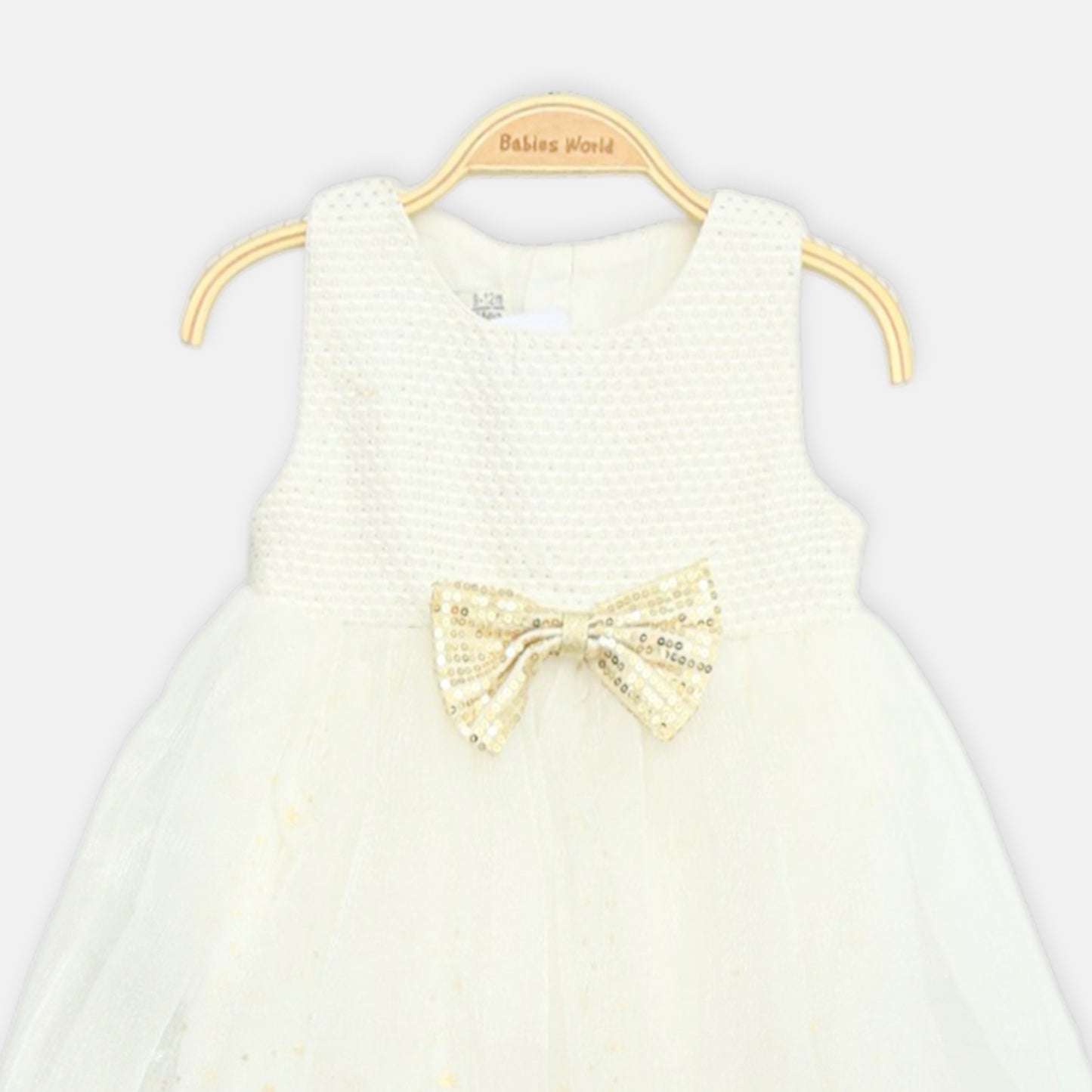 Golden Bow White Frock