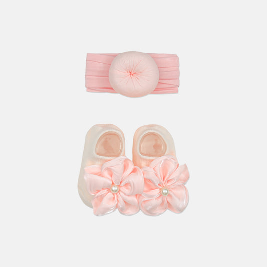 Peachy Bloom Bootie And Headband