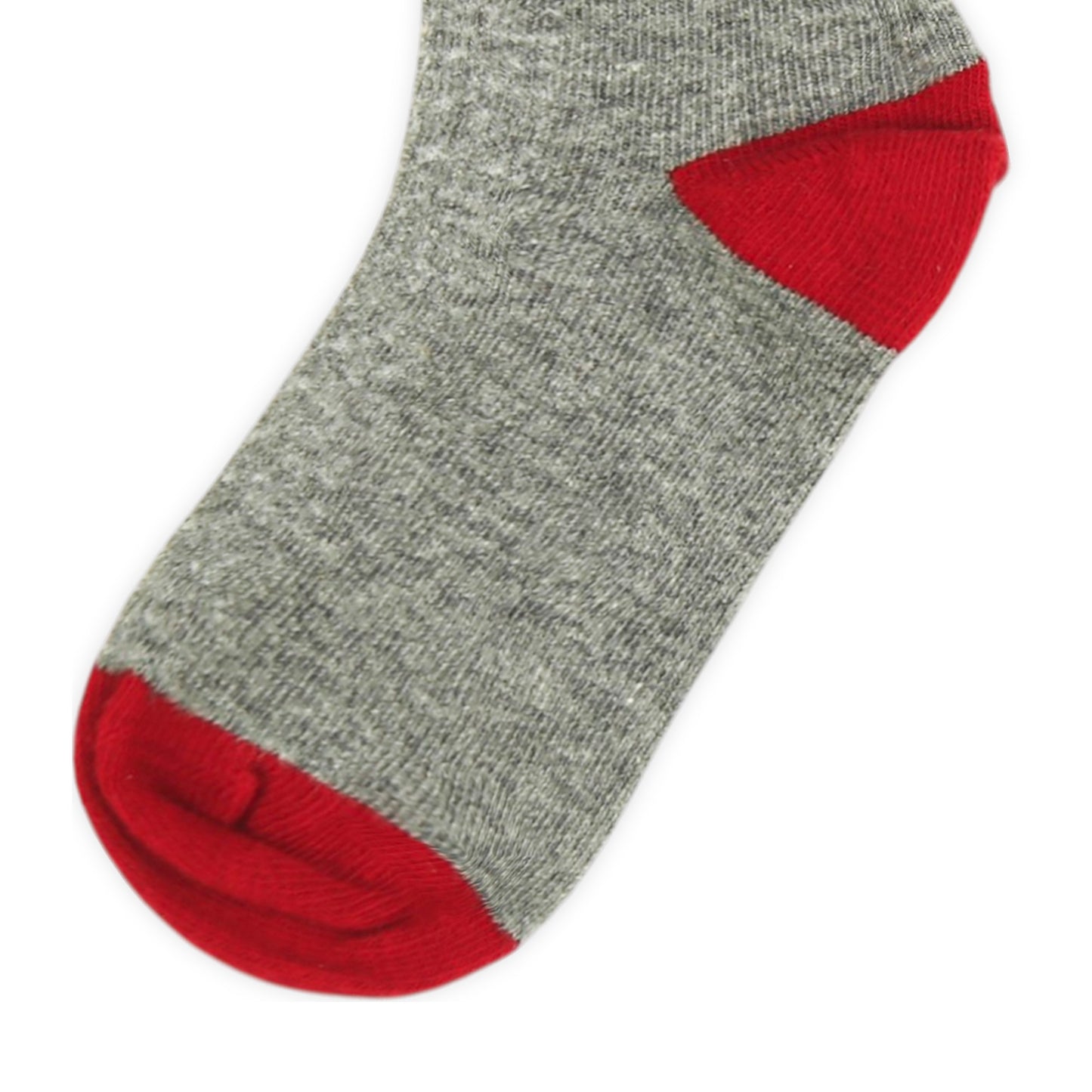 RED AND GREY STRIPED "5" ANKLE BOY SOCKS