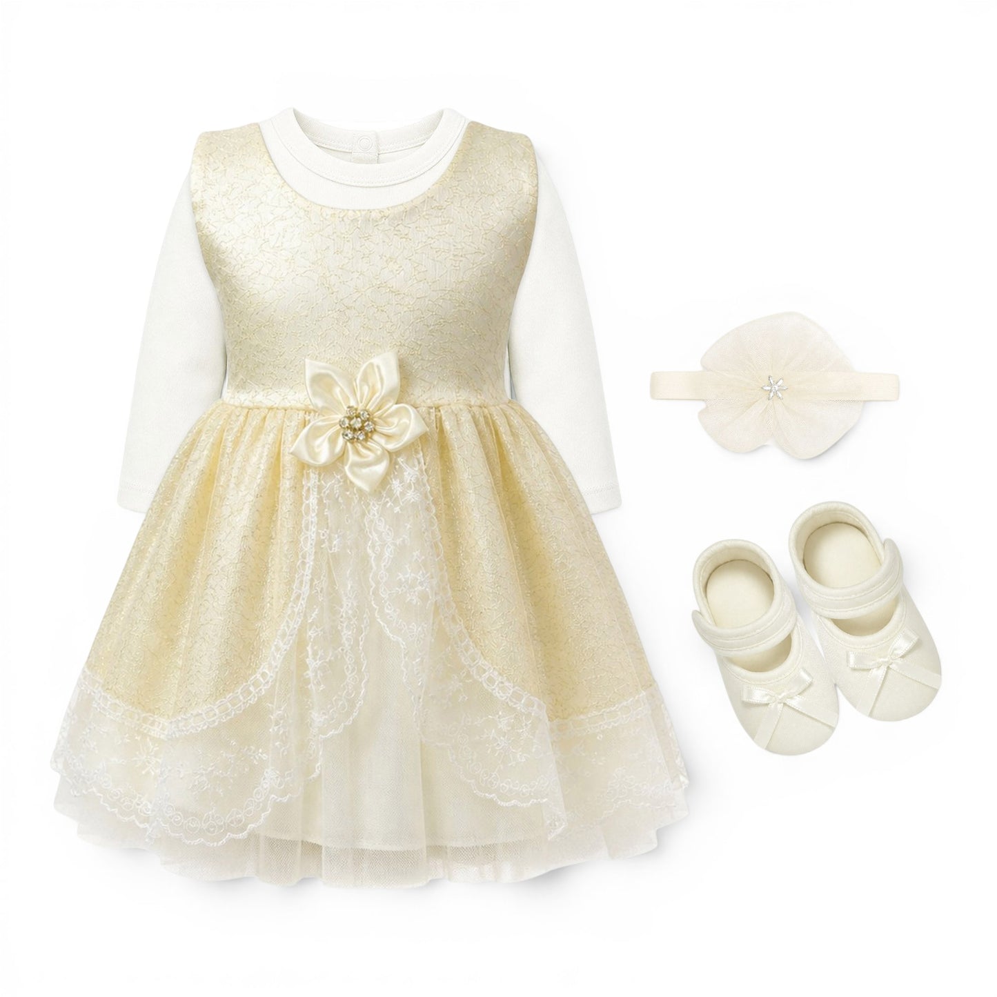FLORAL BABY GIRL FANCY FROCK GIFT SET