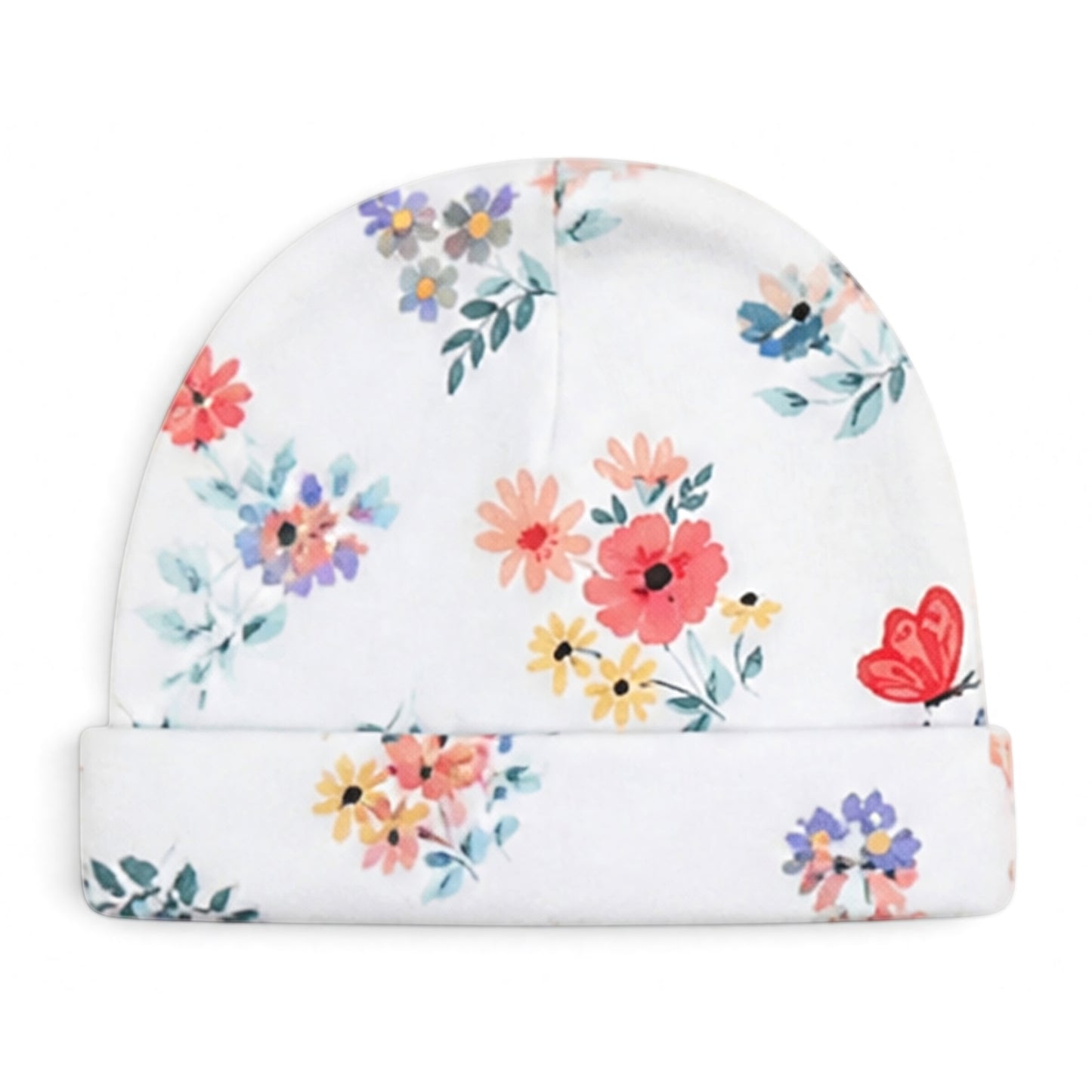 FLORAL INFANT BABY CAPS PK-3