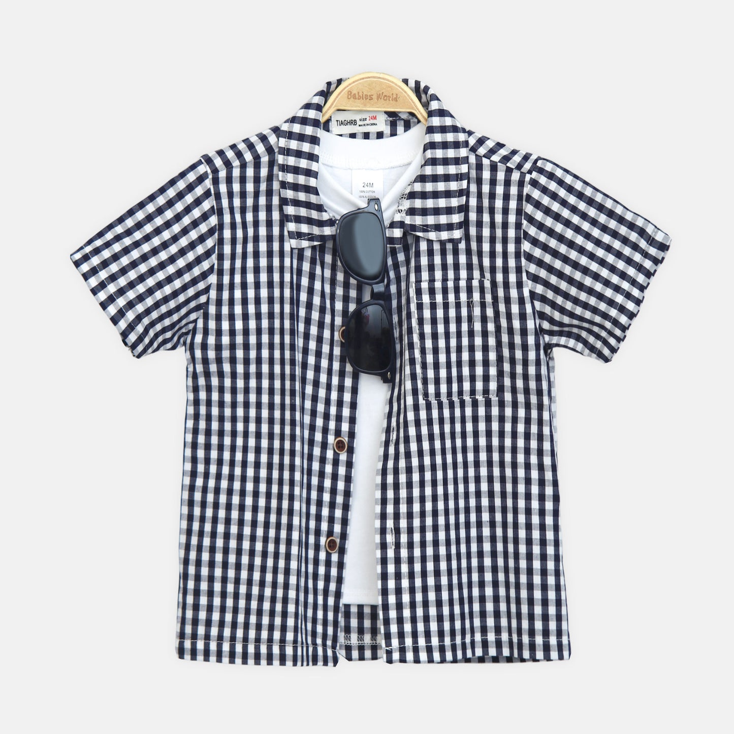 4-Piece Chekered Shirt Set