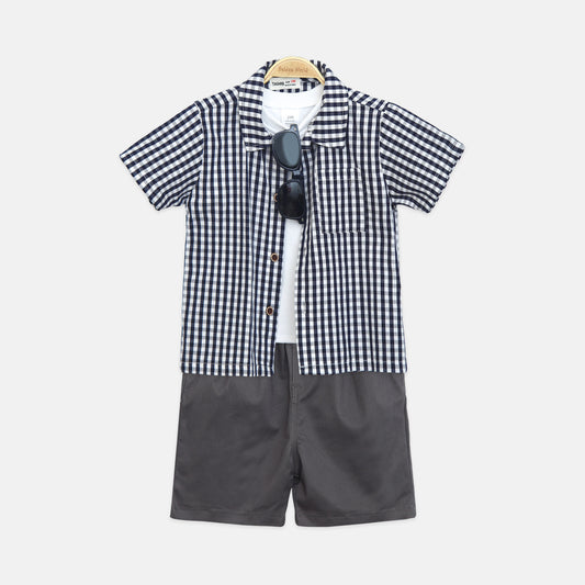4-Piece Chekered Shirt Set