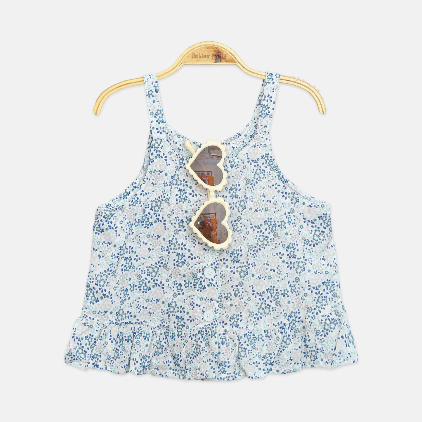 2-Piece Printed Tank Set With Sunglasses