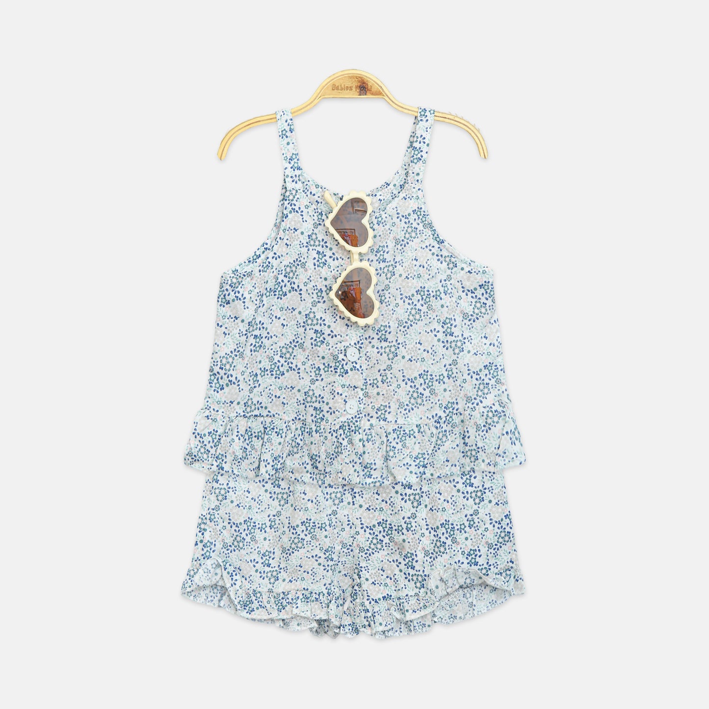 2-Piece Printed Tank Set With Sunglasses