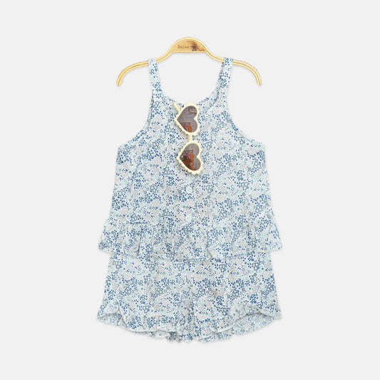 2-Piece Printed Tank Set With Sunglasses